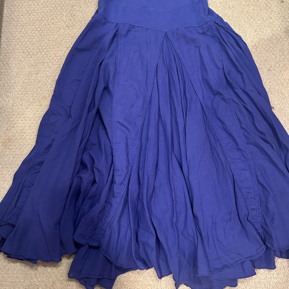 Hard Tail Roll Down Diamond Voile Deep Purple Maxi Skirt